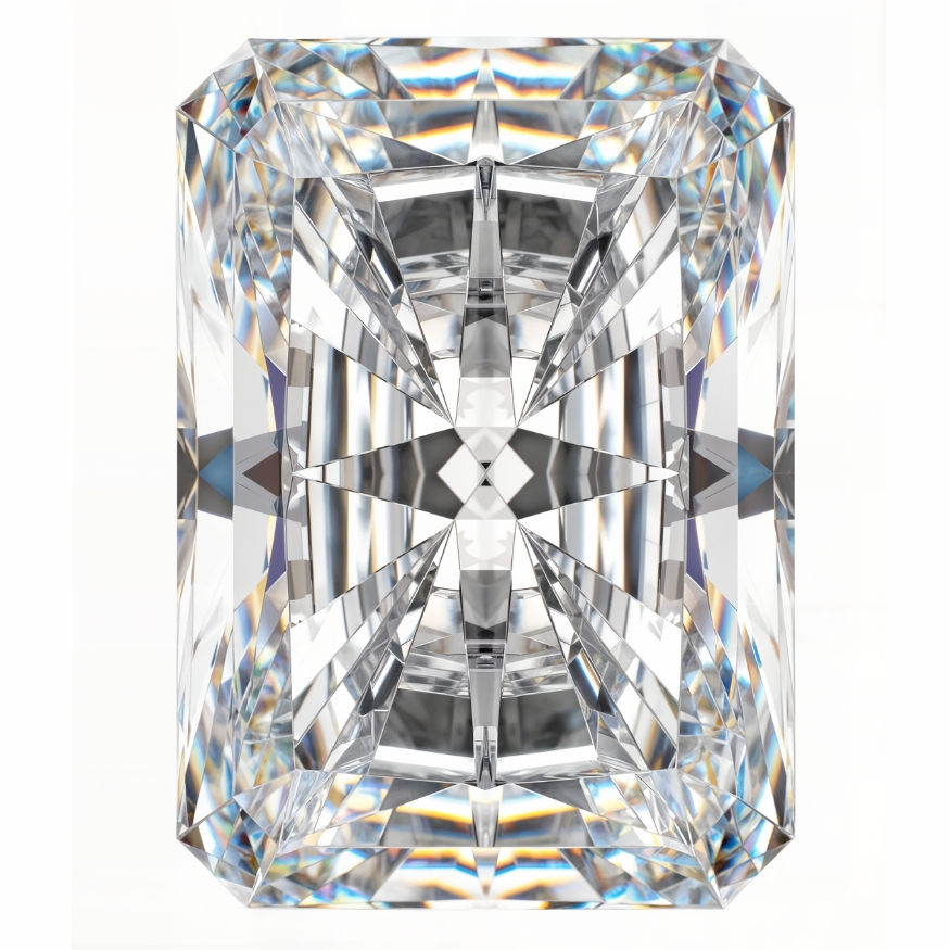 Emerald cut loose lab grown diamond